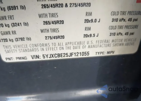 2018 Tesla Model X 100D/75D/P100D from USA, damaged, VIN 5YJXCBE25JF121055